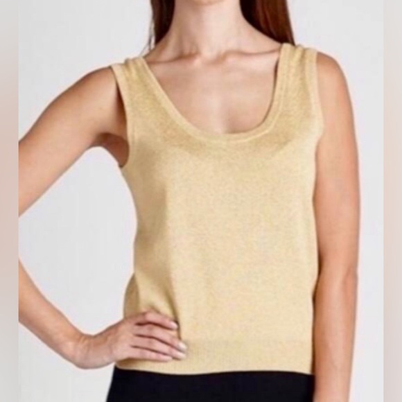 St. John Tops - ST. JOHN GOLD METALLIC TOP